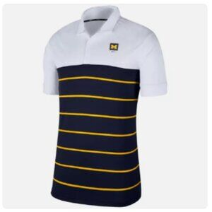 Nike‎ Michigan Wolverines Striped Dri-FIT Performance Polo Shirt